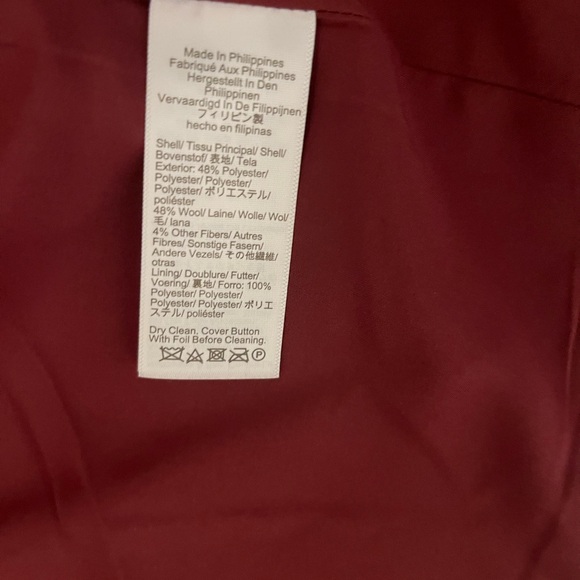 J. Crew women’s Maroon Pea Coat with Gold Buttons - Picture 4 of 6